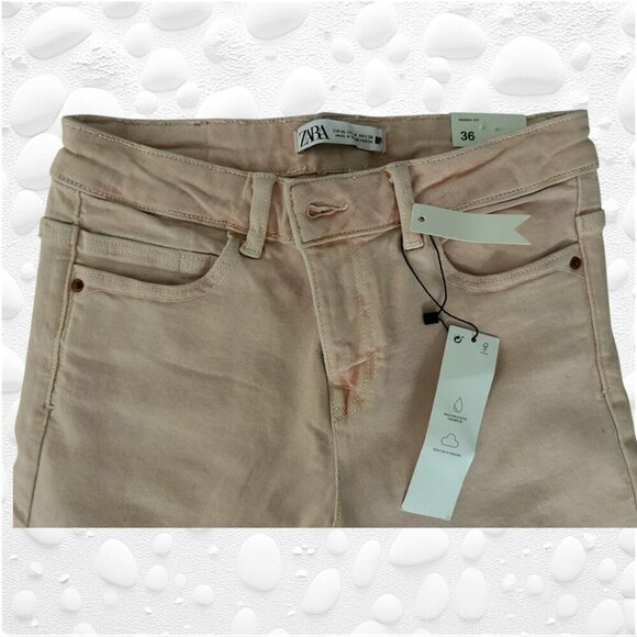 ZARA Skinny Fit Stretch Light Blush Pink Jeans - WAIST 26" - Picture 4 of 6